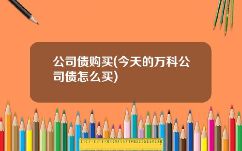 公司债购买(今天的万科公司债怎么买)