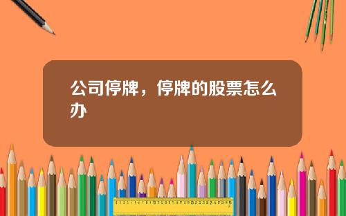 公司停牌，停牌的股票怎么办