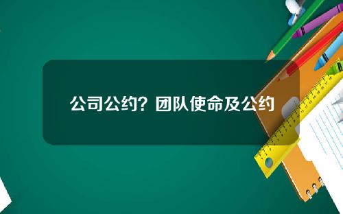 公司公约？团队使命及公约