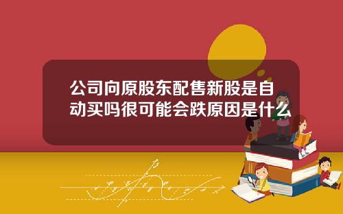 公司向原股东配售新股是自动买吗很可能会跌原因是什么