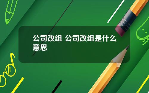 公司改组 公司改组是什么意思