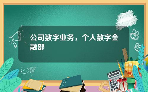 公司数字业务，个人数字金融部