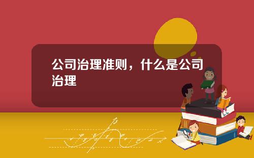 公司治理准则，什么是公司治理