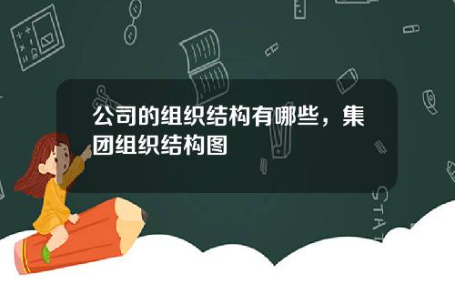 公司的组织结构有哪些，集团组织结构图