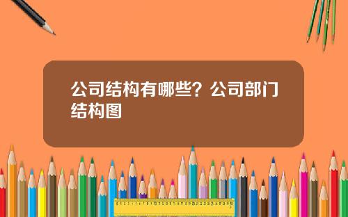 公司结构有哪些？公司部门结构图
