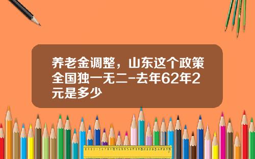 养老金调整，山东这个政策全国独一无二-去年62年2元是多少
