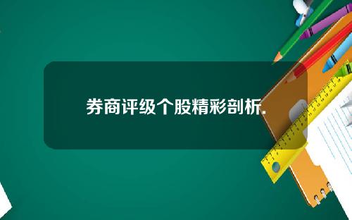 券商评级个股精彩剖析.