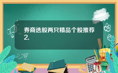 券商选股两只精品个股推荐2.