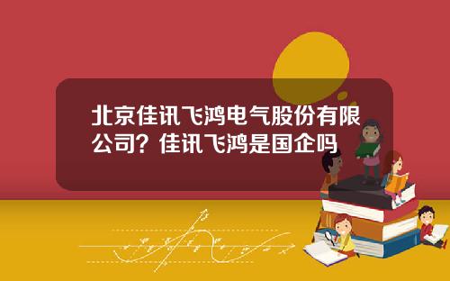 北京佳讯飞鸿电气股份有限公司？佳讯飞鸿是国企吗