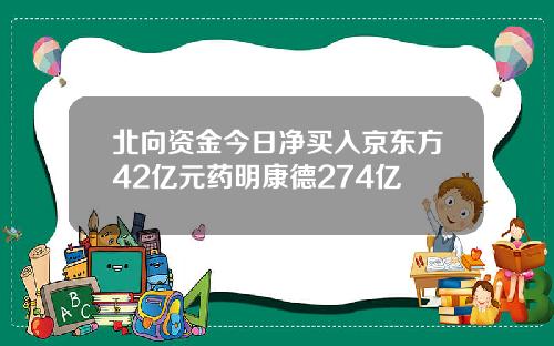 北向资金今日净买入京东方42亿元药明康德274亿