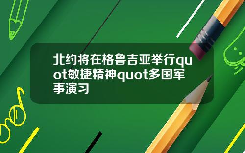 北约将在格鲁吉亚举行quot敏捷精神quot多国军事演习