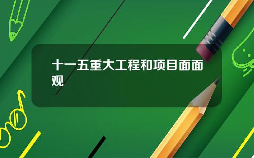十一五重大工程和项目面面观
