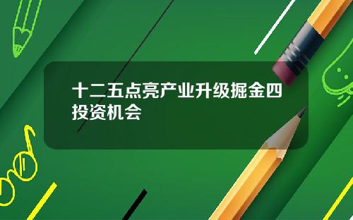 十二五点亮产业升级掘金四投资机会