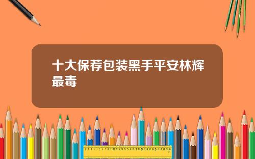 十大保荐包装黑手平安林辉最毒