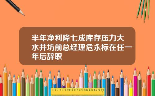 半年净利降七成库存压力大水井坊前总经理危永标在任一年后辞职