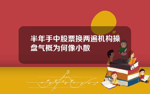 半年手中股票换两遍机构操盘气概为何像小散
