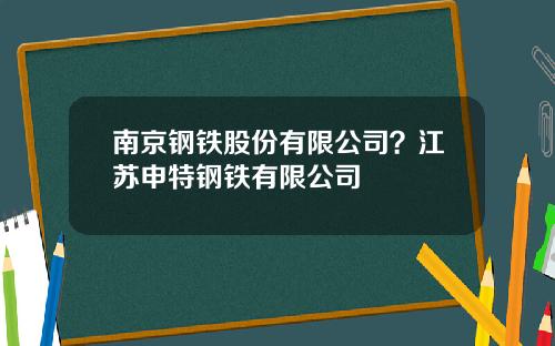 南京钢铁股份有限公司？江苏申特钢铁有限公司