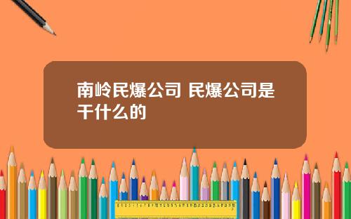 南岭民爆公司 民爆公司是干什么的