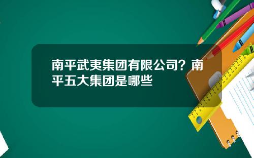 南平武夷集团有限公司？南平五大集团是哪些