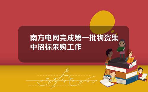 南方电网完成第一批物资集中招标采购工作