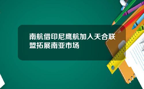 南航借印尼鹰航加入天合联盟拓展南亚市场