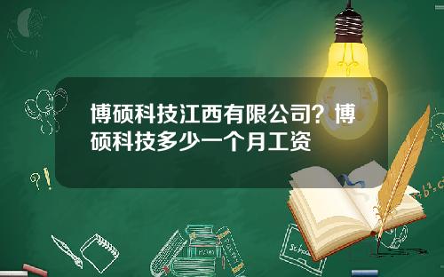 博硕科技江西有限公司？博硕科技多少一个月工资