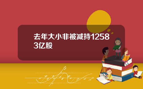 去年大小非被减持12583亿股