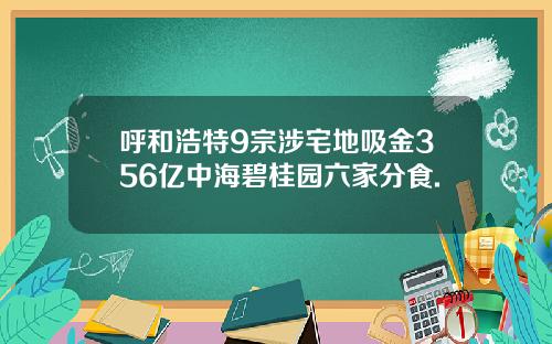呼和浩特9宗涉宅地吸金356亿中海碧桂园六家分食.