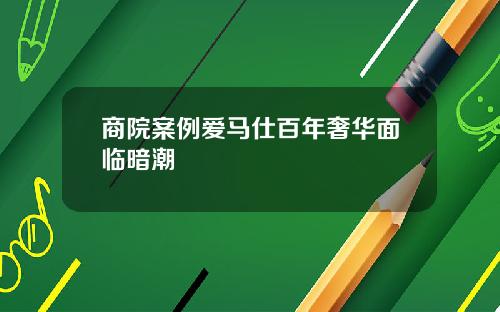 商院案例爱马仕百年奢华面临暗潮