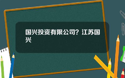 国兴投资有限公司？江苏国兴