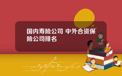 国内寿险公司 中外合资保险公司排名