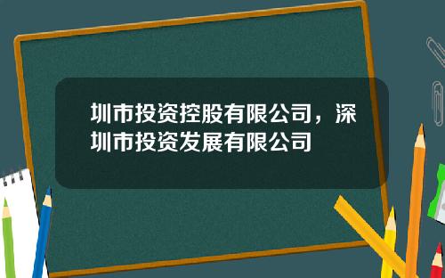 圳市投资控股有限公司，深圳市投资发展有限公司