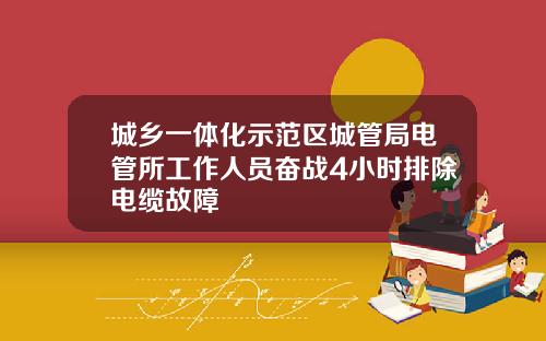 城乡一体化示范区城管局电管所工作人员奋战4小时排除电缆故障