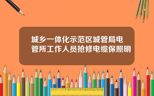 城乡一体化示范区城管局电管所工作人员抢修电缆保照明