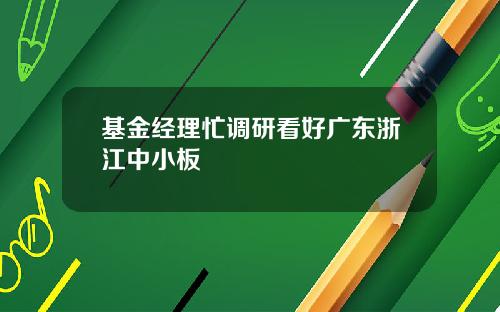 基金经理忙调研看好广东浙江中小板