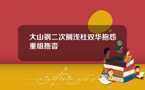 大山钢二次搁浅杜双华抱怨重组拖沓