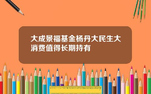 大成景福基金杨丹大民生大消费值得长期持有