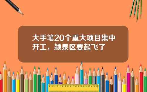 大手笔20个重大项目集中开工，颍泉区要起飞了