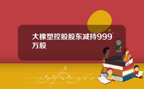 大橡塑控股股东减持999万股