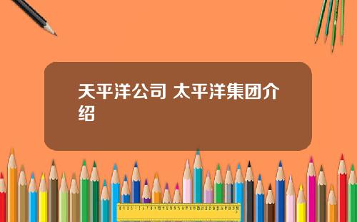 天平洋公司 太平洋集团介绍