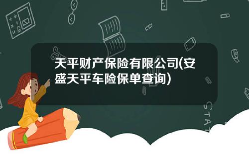 天平财产保险有限公司(安盛天平车险保单查询)