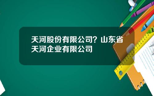 天河股份有限公司？山东省天河企业有限公司
