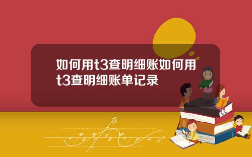 如何用t3查明细账如何用t3查明细账单记录