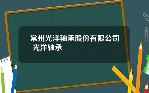常州光洋轴承股份有限公司 光洋轴承