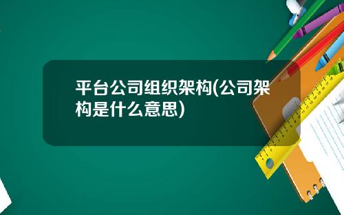 平台公司组织架构(公司架构是什么意思)