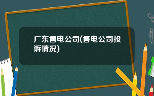 广东售电公司(售电公司投诉情况)