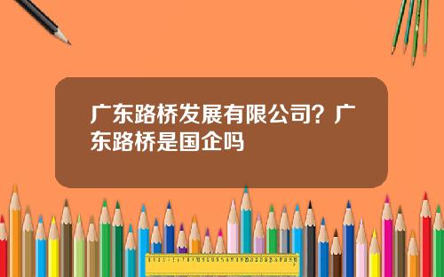 广东路桥发展有限公司？广东路桥是国企吗