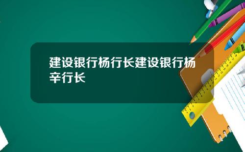 建设银行杨行长建设银行杨辛行长