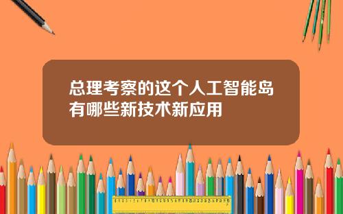 总理考察的这个人工智能岛有哪些新技术新应用