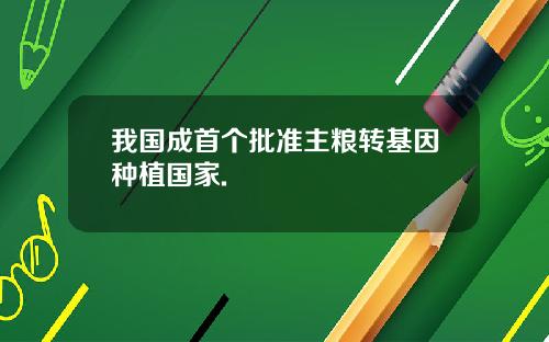 我国成首个批准主粮转基因种植国家.